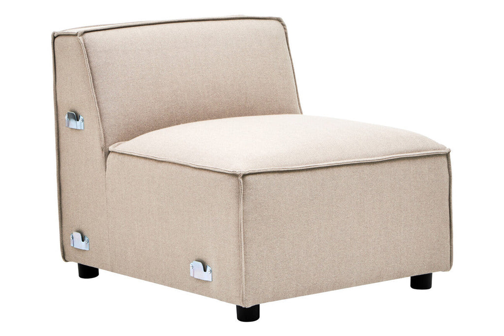 Orsina Toulouse Armless Modular Sofa – Natural Fabric Contemporary Seating