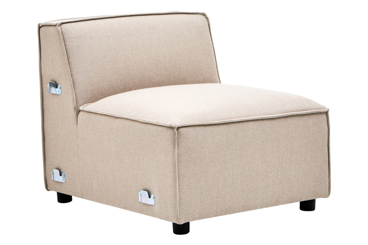 Orsina Toulouse Armless Modular Sofa – Natural Fabric Contemporary Seating