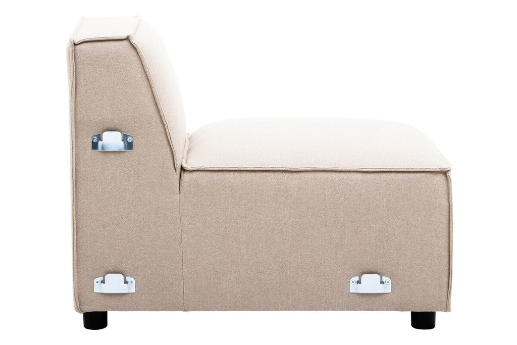 Orsina Toulouse Armless Modular Sofa – Natural Fabric Contemporary Seating