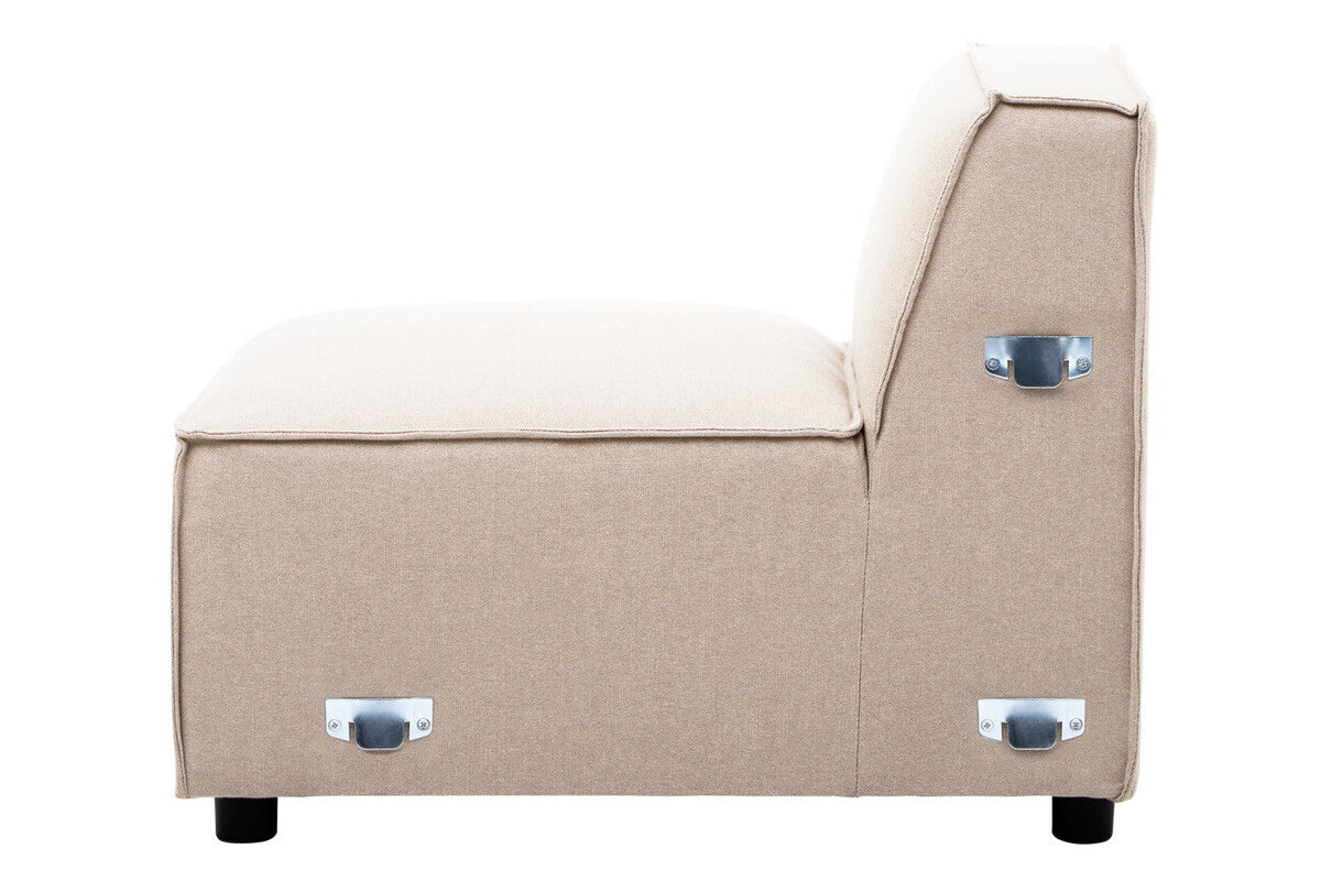 Orsina Toulouse Armless Modular Sofa – Natural Fabric Contemporary Seating