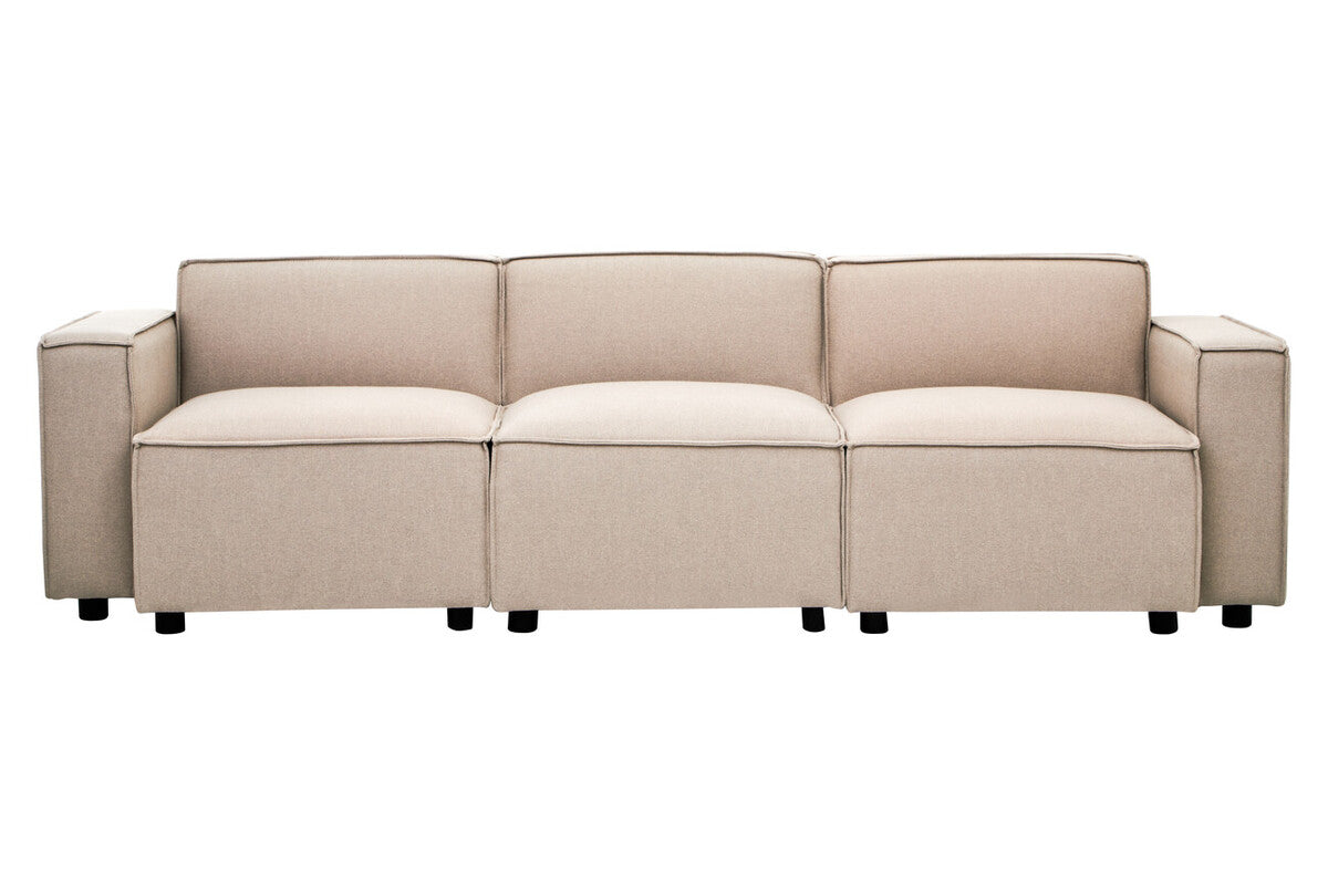 Orsina Toulouse Armless Modular Sofa – Natural Fabric Contemporary Seating