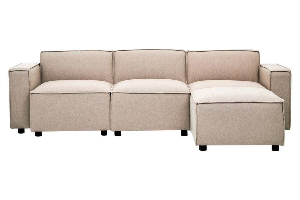 Orsina Toulouse Armless Modular Sofa – Natural Fabric Contemporary Seating