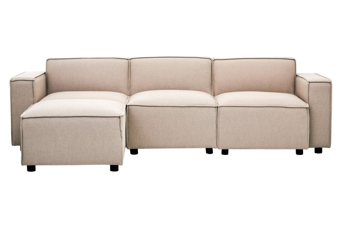 Orsina Toulouse Armless Modular Sofa – Natural Fabric Contemporary Seating