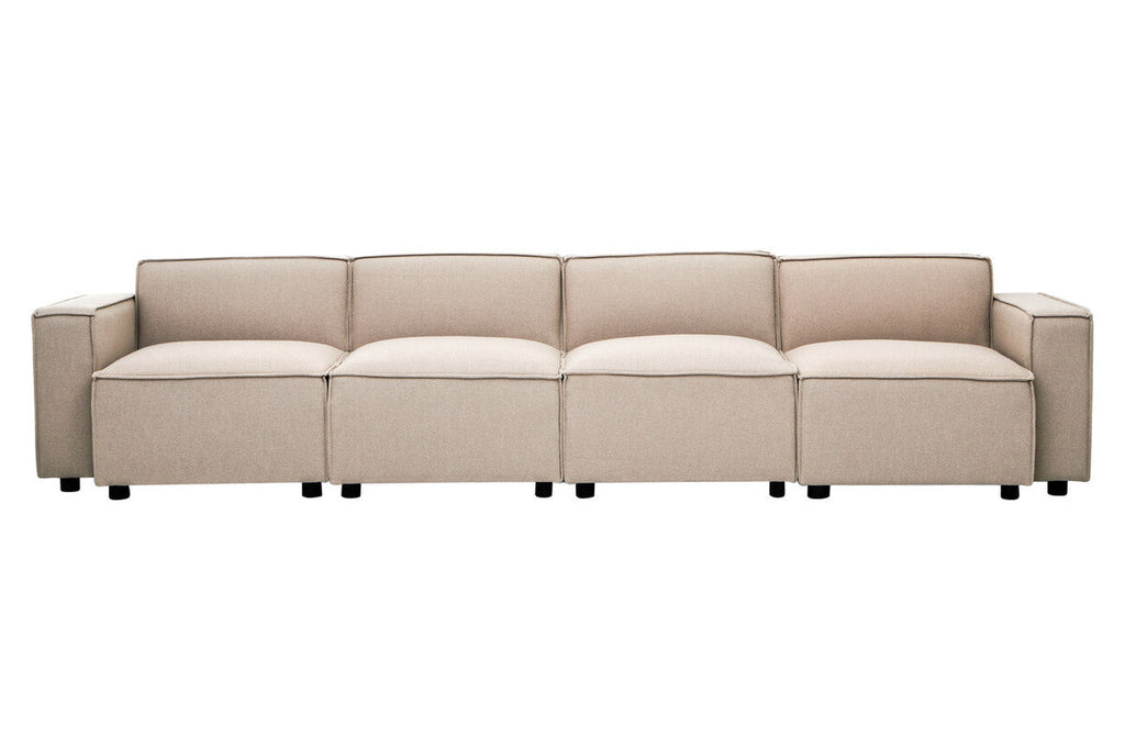Orsina Toulouse Armless Modular Sofa – Natural Fabric Contemporary Seating