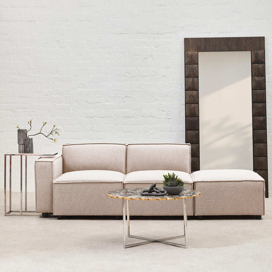 Orsina Toulouse Armless Modular Sofa – Natural Fabric Contemporary Seating
