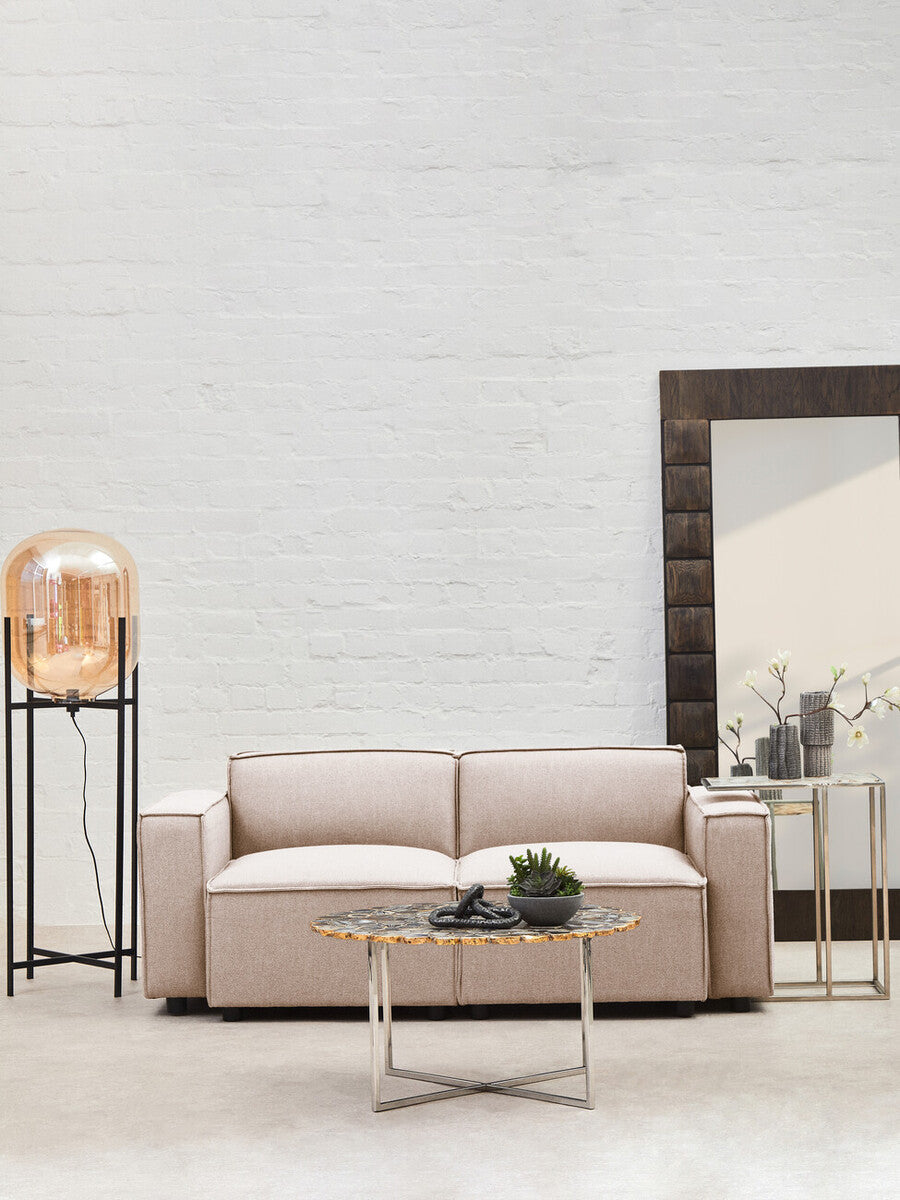 Orsina Toulouse Armless Modular Sofa – Natural Fabric Contemporary Seating