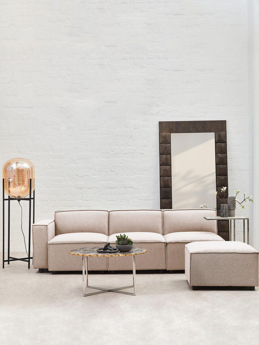 Orsina Toulouse Armless Modular Sofa – Natural Fabric Contemporary Seating