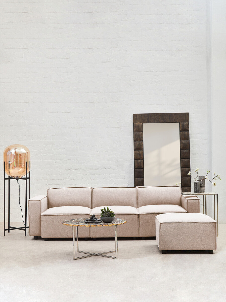 Orsina Toulouse Armless Modular Sofa – Natural Fabric Contemporary Seating