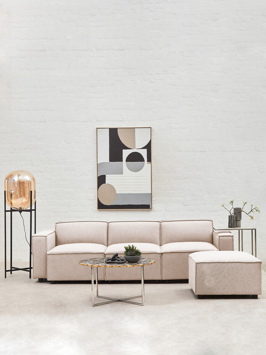 Orsina Toulouse Armless Modular Sofa – Natural Fabric Contemporary Seating