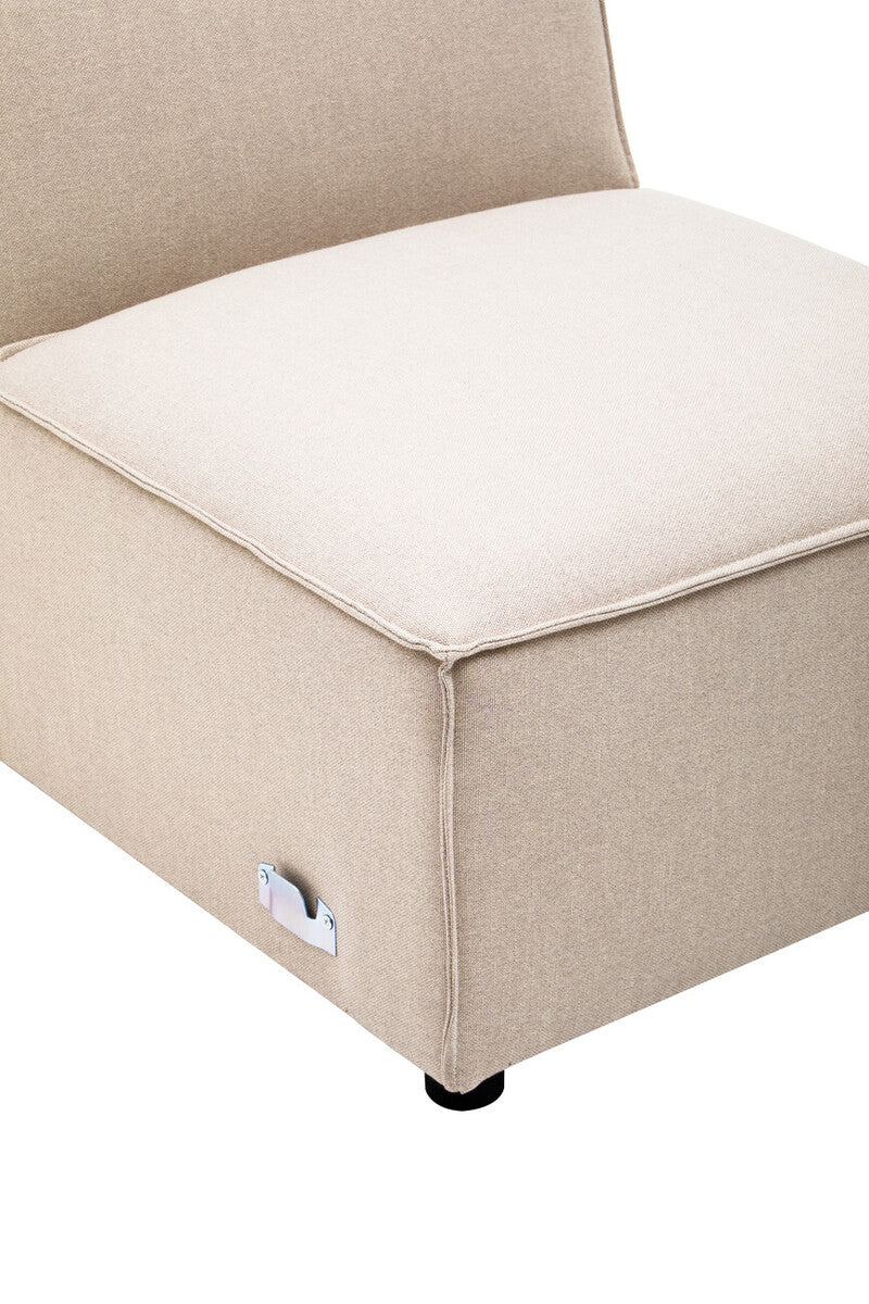 Orsina Toulouse Armless Modular Sofa – Natural Fabric Contemporary Seating