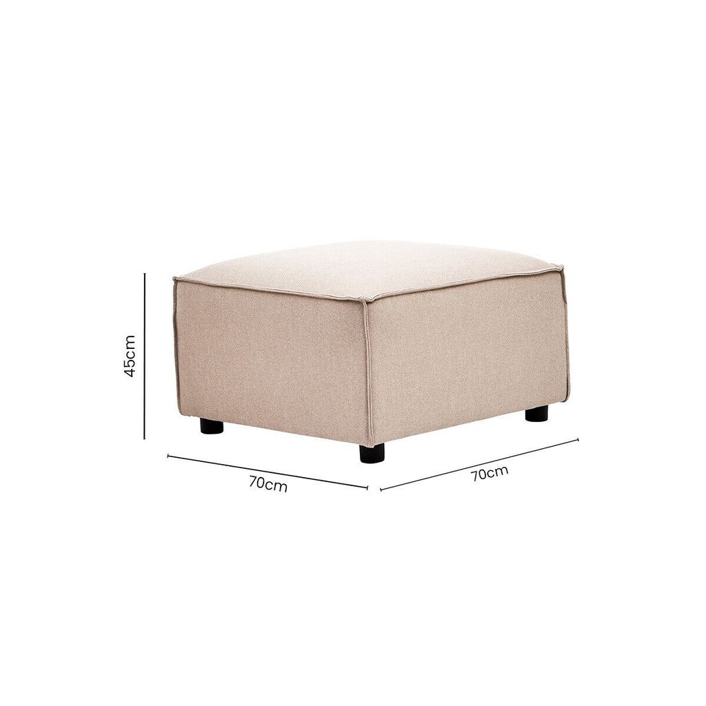 Orsina Toulouse Modular Ottoman – Natural Fabric Living Room Footrest