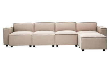 Orsina Toulouse Modular Ottoman – Natural Fabric Living Room Footrest