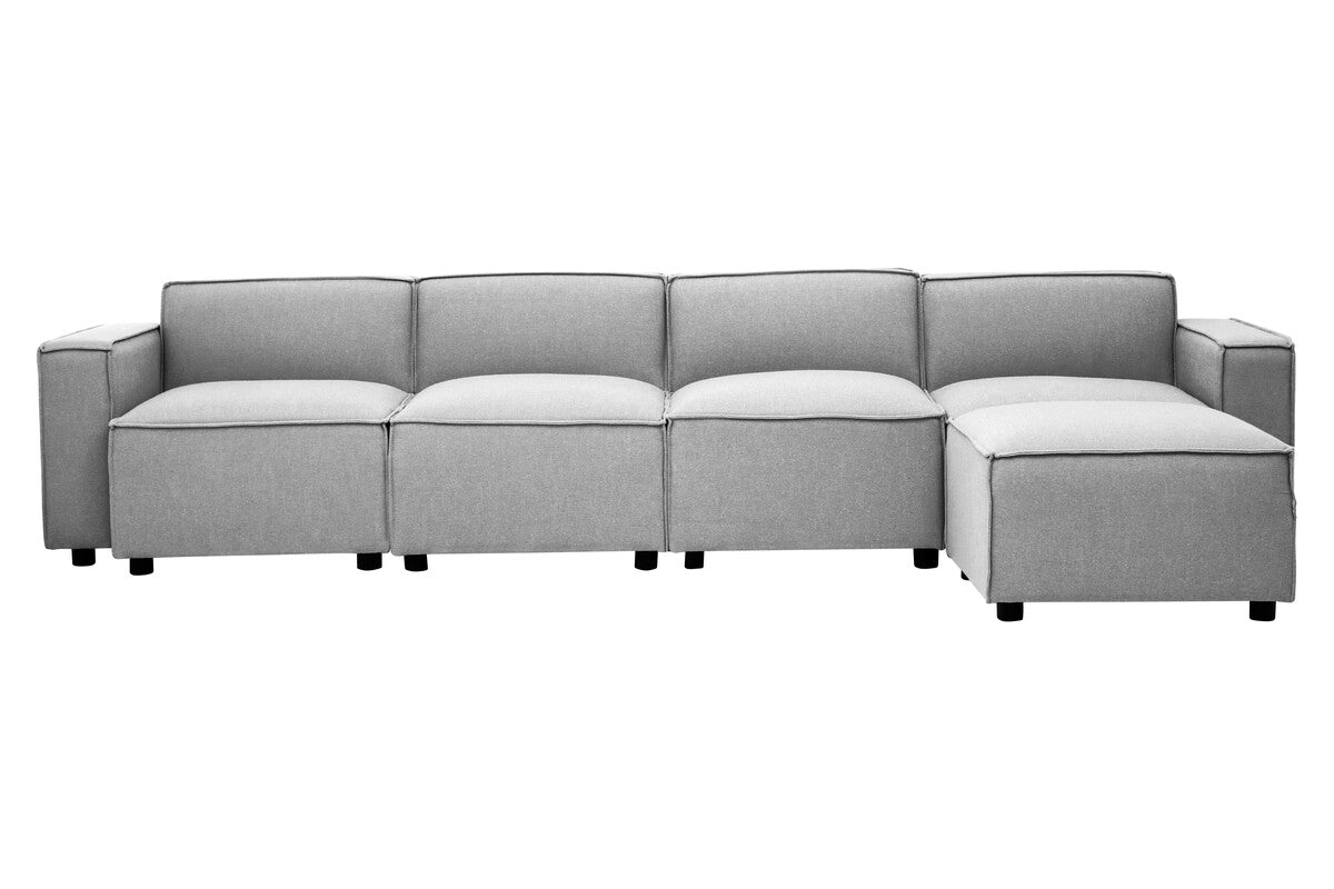 Orsina Toulouse Grey Fabric Right Arm Modular Sofa – Modern Sectional