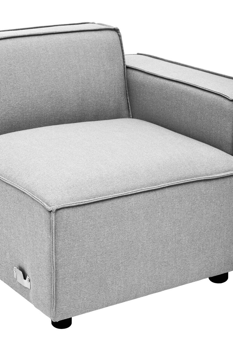 Orsina Toulouse Grey Fabric Right Arm Modular Sofa – Modern Sectional
