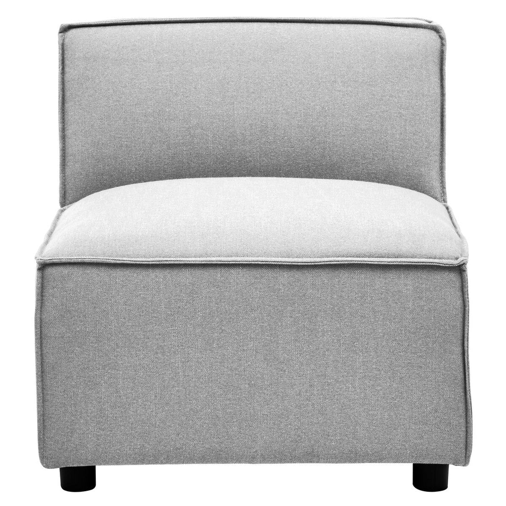 Orsina Toulouse Grey Fabric Armless Modular Sofa – Contemporary Seating