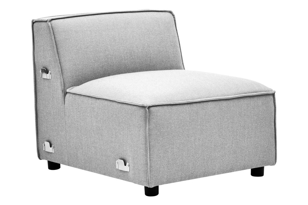 Orsina Toulouse Grey Fabric Armless Modular Sofa – Contemporary Seating