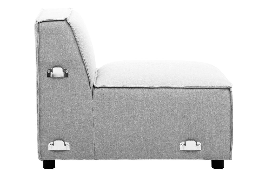 Orsina Toulouse Grey Fabric Armless Modular Sofa – Contemporary Seating