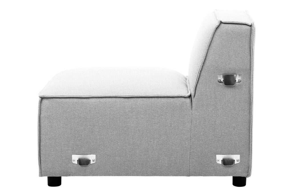 Orsina Toulouse Grey Fabric Armless Modular Sofa – Contemporary Seating