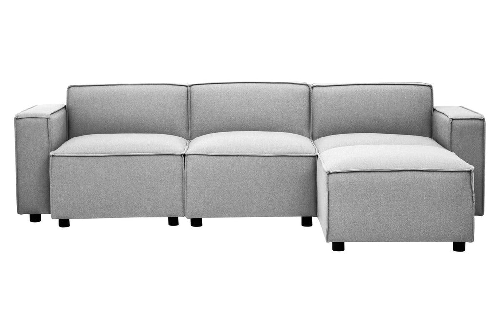 Orsina Toulouse Grey Fabric Armless Modular Sofa – Contemporary Seating