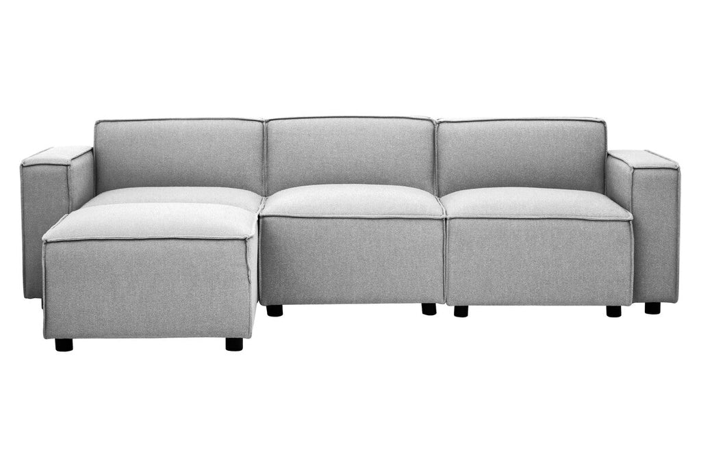 Orsina Toulouse Grey Fabric Armless Modular Sofa – Contemporary Seating