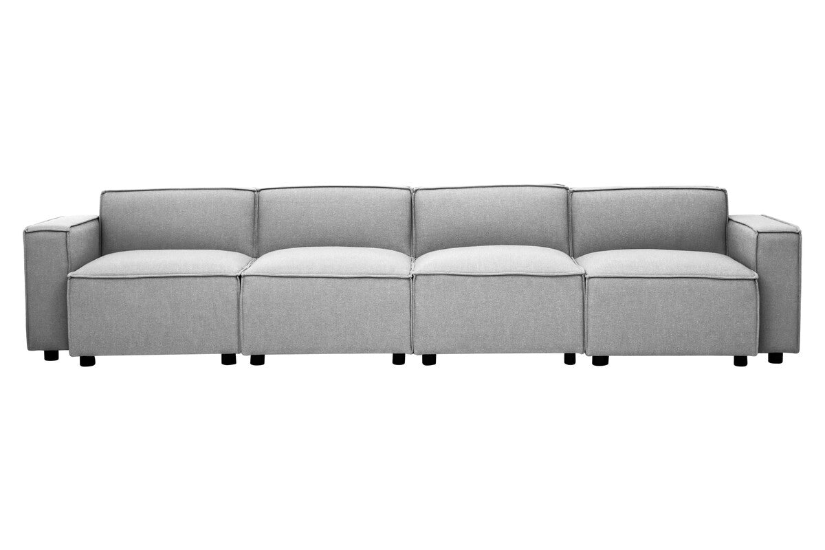 Orsina Toulouse Grey Fabric Armless Modular Sofa – Contemporary Seating