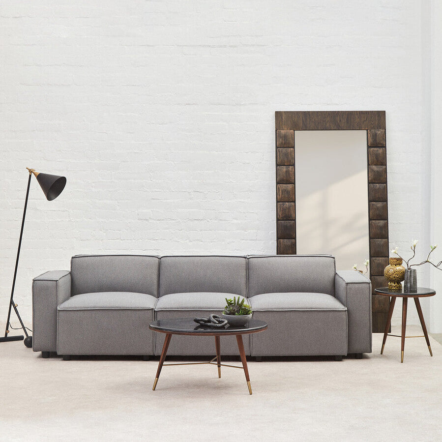 Orsina Toulouse Grey Fabric Armless Modular Sofa – Contemporary Seating