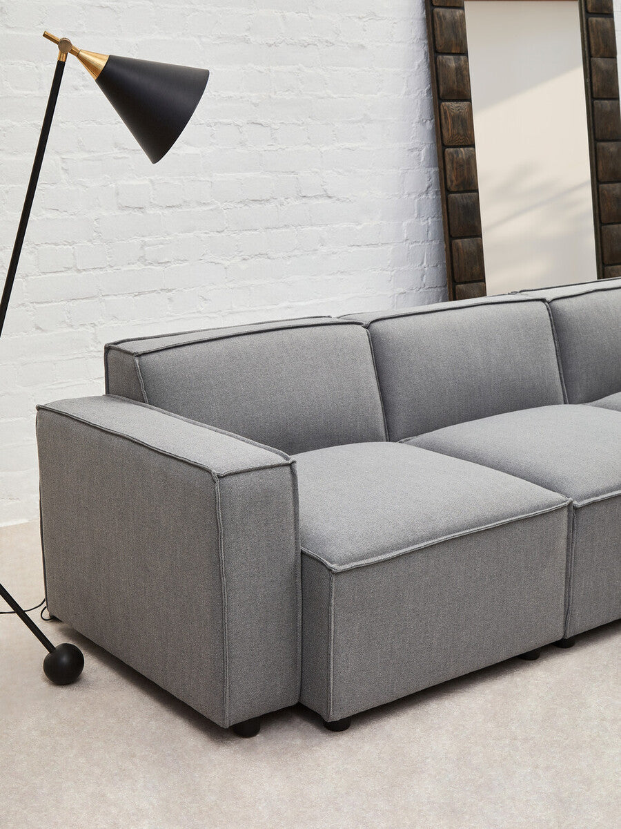 Orsina Toulouse Grey Fabric Armless Modular Sofa – Contemporary Seating