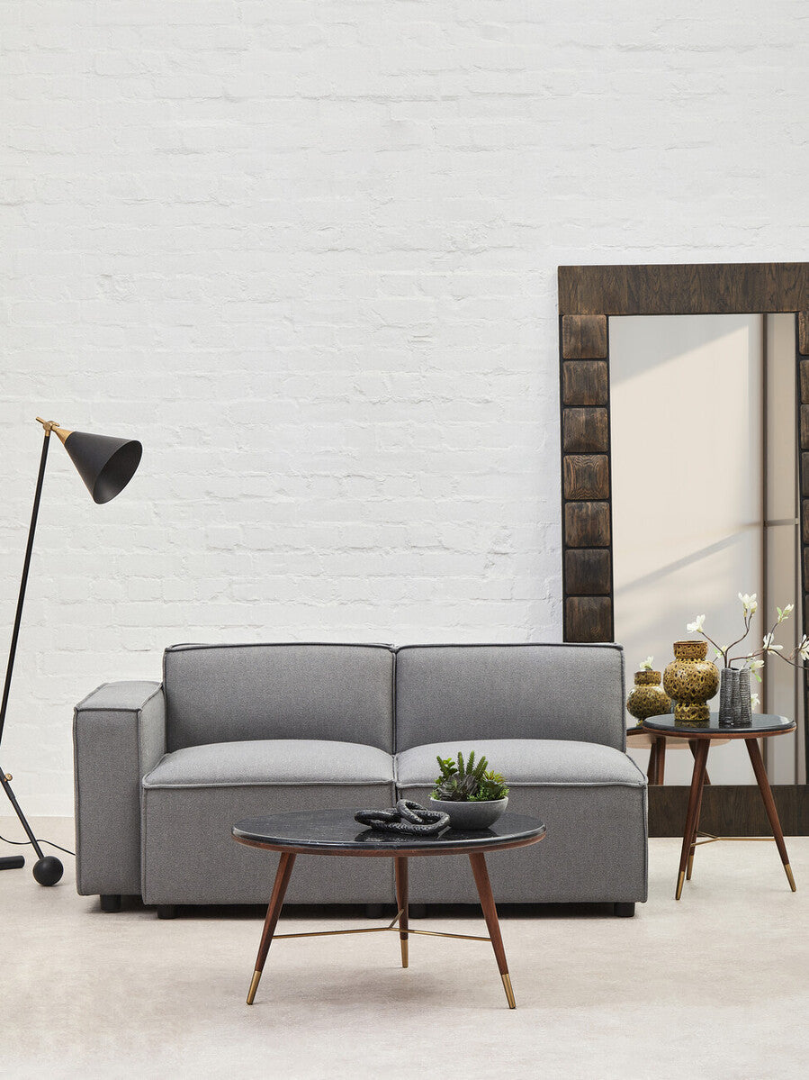 Orsina Toulouse Grey Fabric Armless Modular Sofa – Contemporary Seating