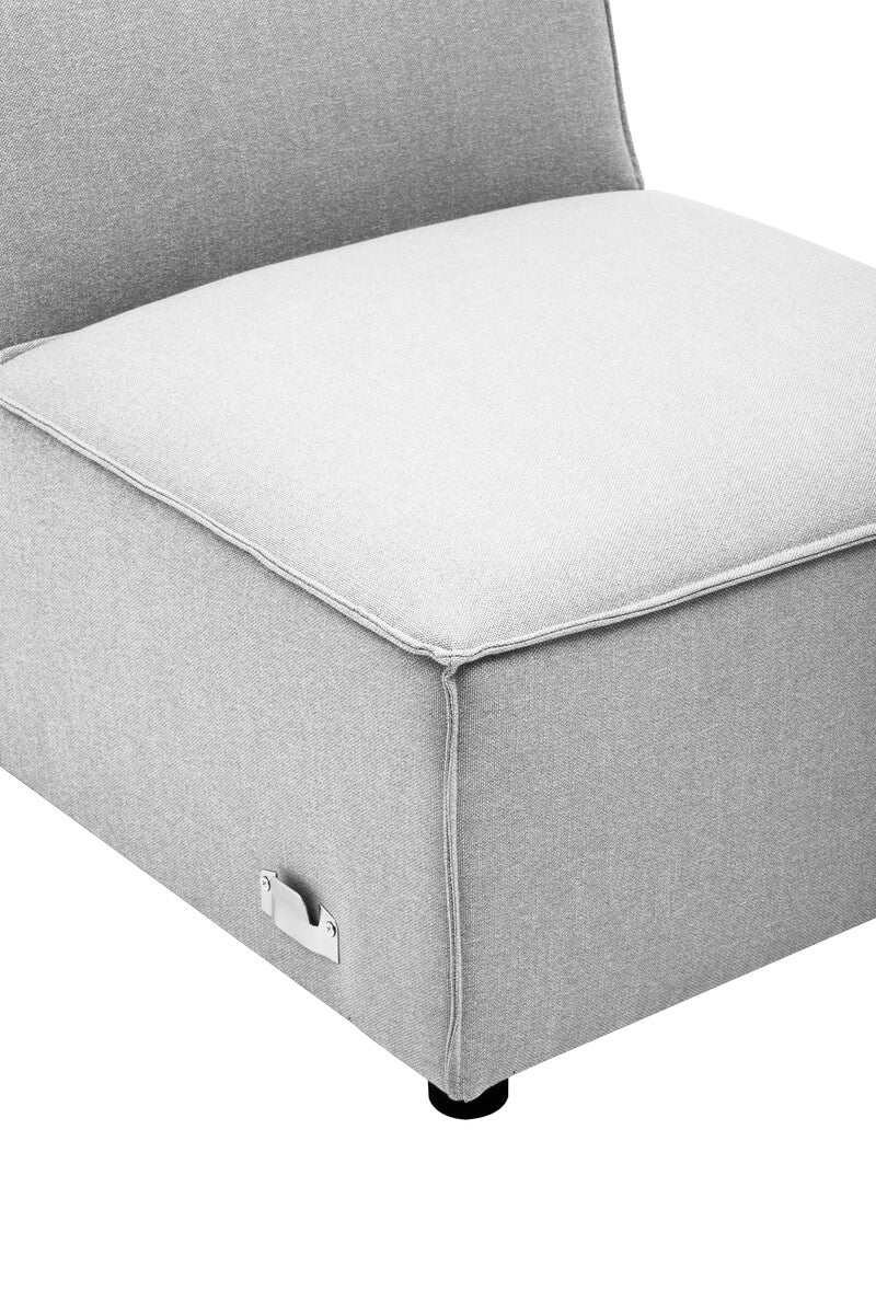 Orsina Toulouse Grey Fabric Armless Modular Sofa – Contemporary Seating