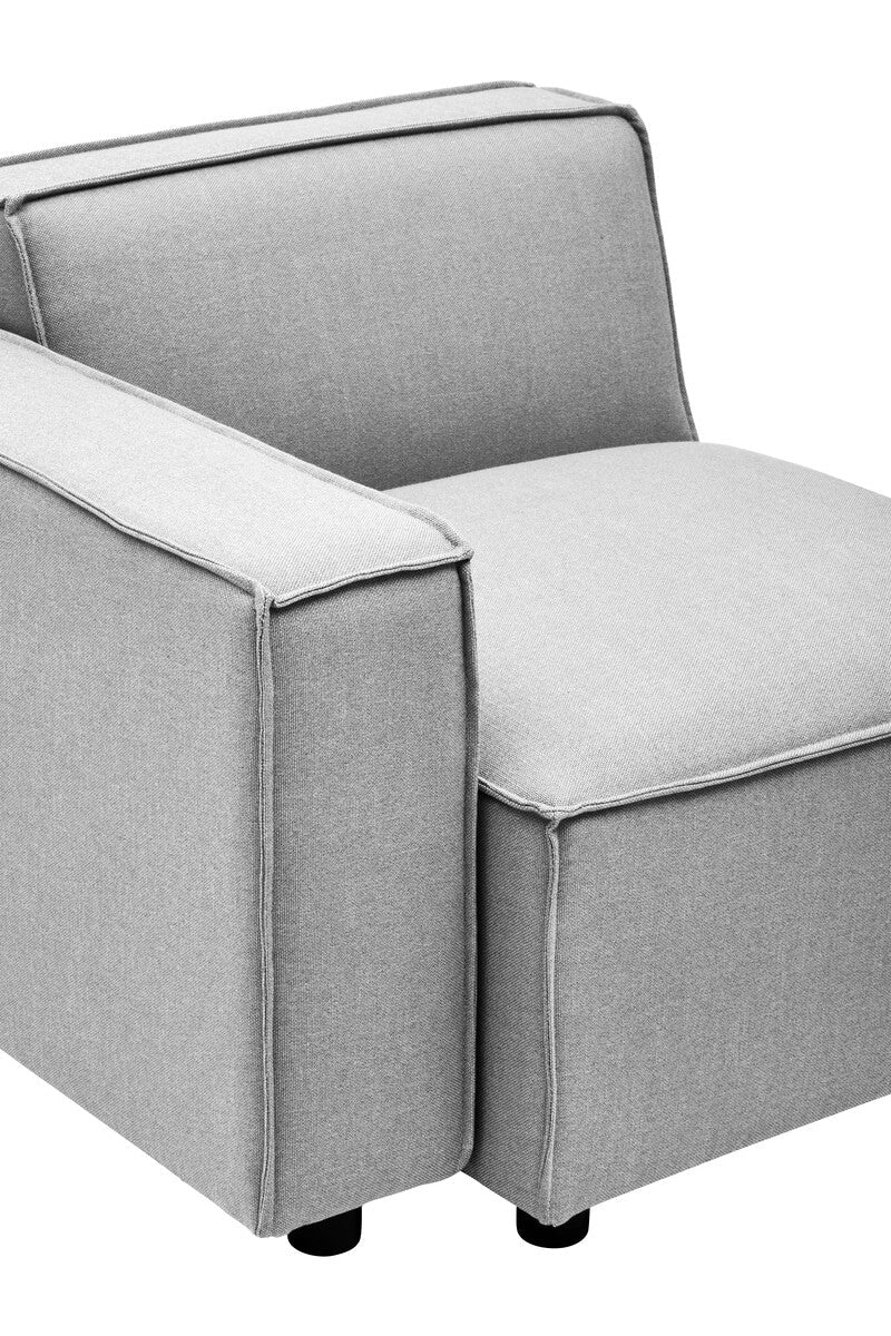 Orsina Toulouse Grey Fabric Left Arm Modular Sofa – Modern Sectional