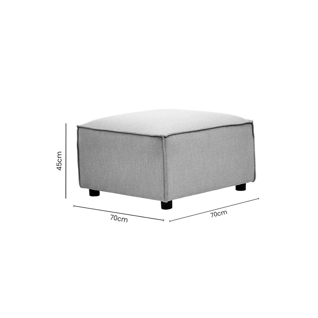 Orsina Toulouse Grey Fabric Modular Ottoman | Modern Living Room Footrest