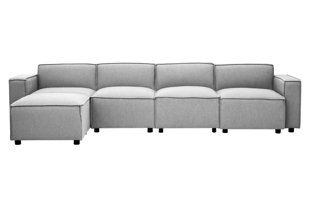 Orsina Toulouse Grey Fabric Modular Ottoman | Modern Living Room Footrest