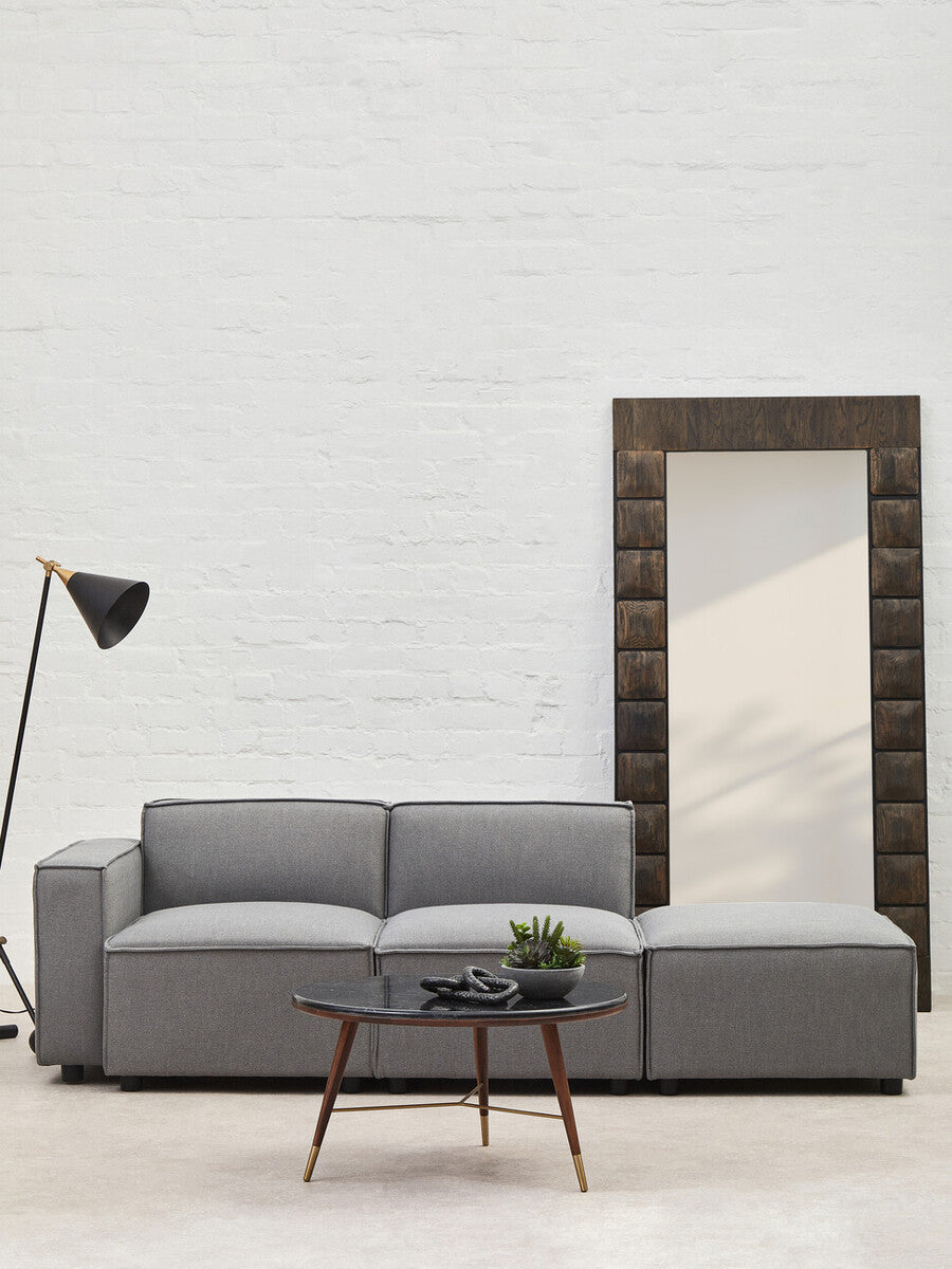Orsina Toulouse Grey Fabric Modular Ottoman | Modern Living Room Footrest