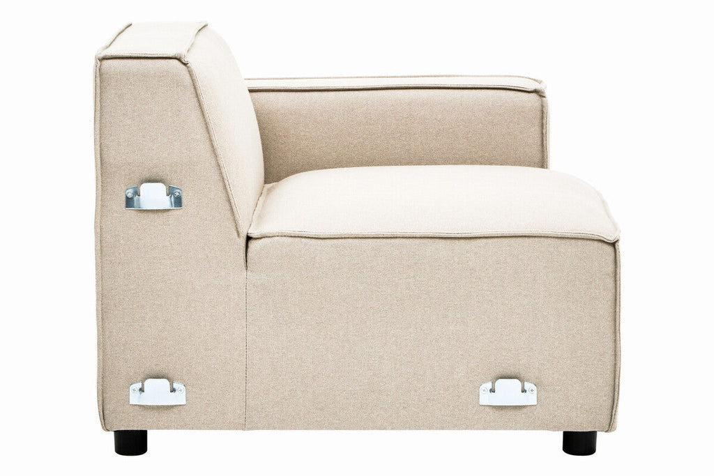 Orsina Toulouse Cream Fabric Right Arm Modular Sofa – Modern Scandi