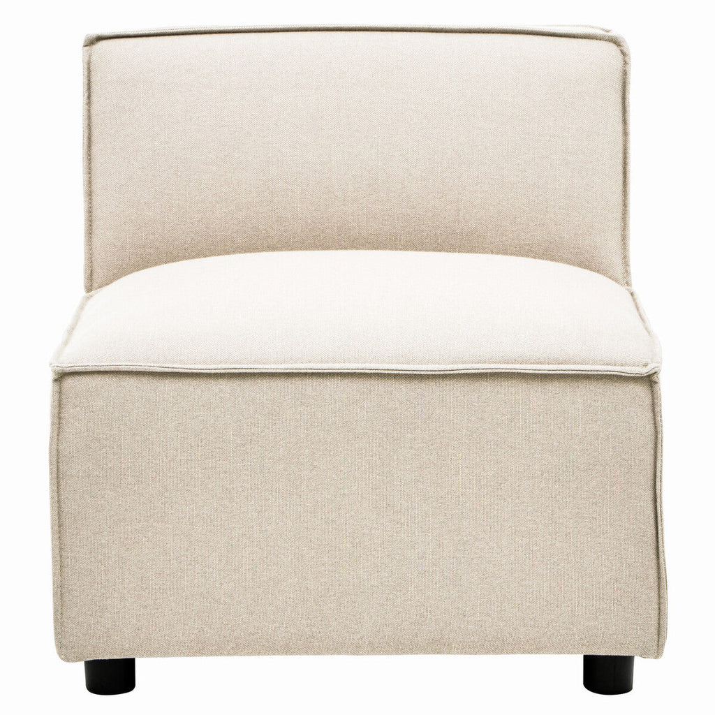 Orsina Toulouse Cream Fabric Armless Modular Sofa – Modern Lounge Seat