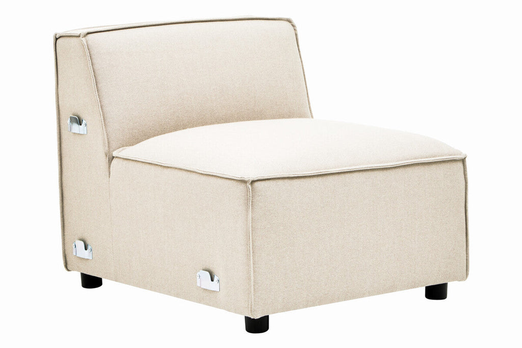 Orsina Toulouse Cream Fabric Armless Modular Sofa – Modern Lounge Seat
