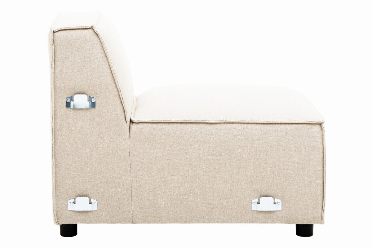 Orsina Toulouse Cream Fabric Armless Modular Sofa – Modern Lounge Seat