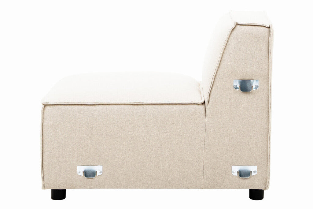 Orsina Toulouse Cream Fabric Armless Modular Sofa – Modern Lounge Seat