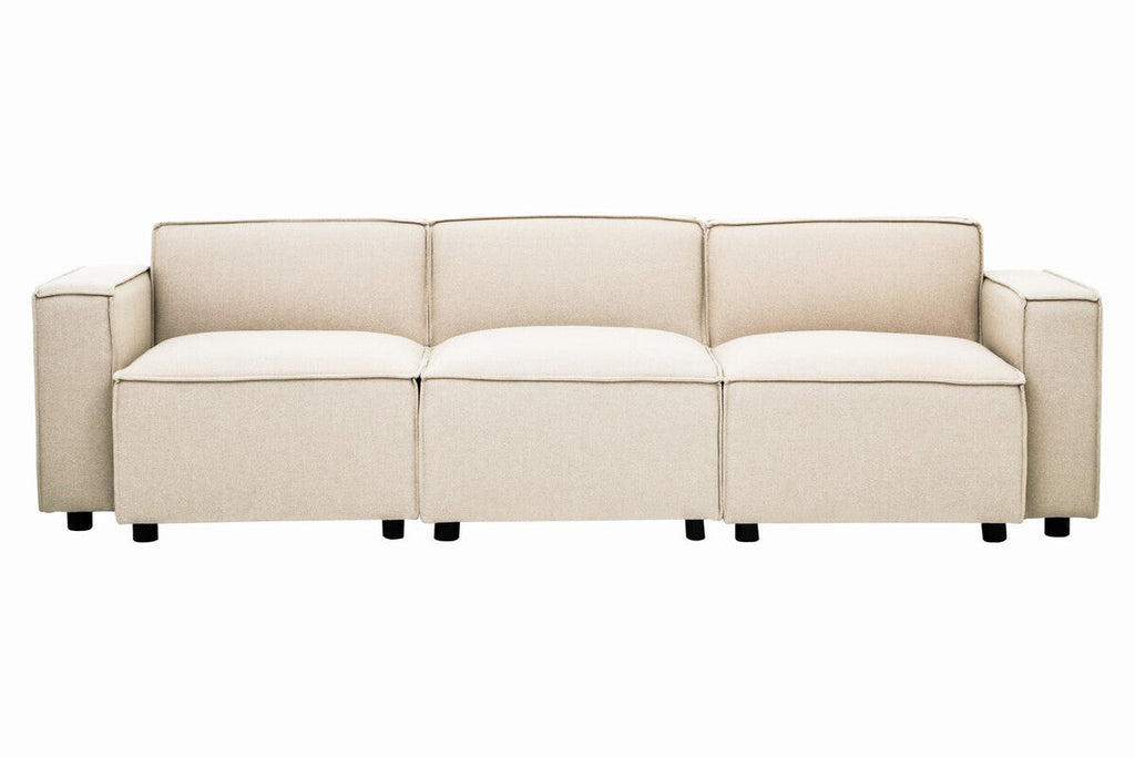 Orsina Toulouse Cream Fabric Armless Modular Sofa – Modern Lounge Seat