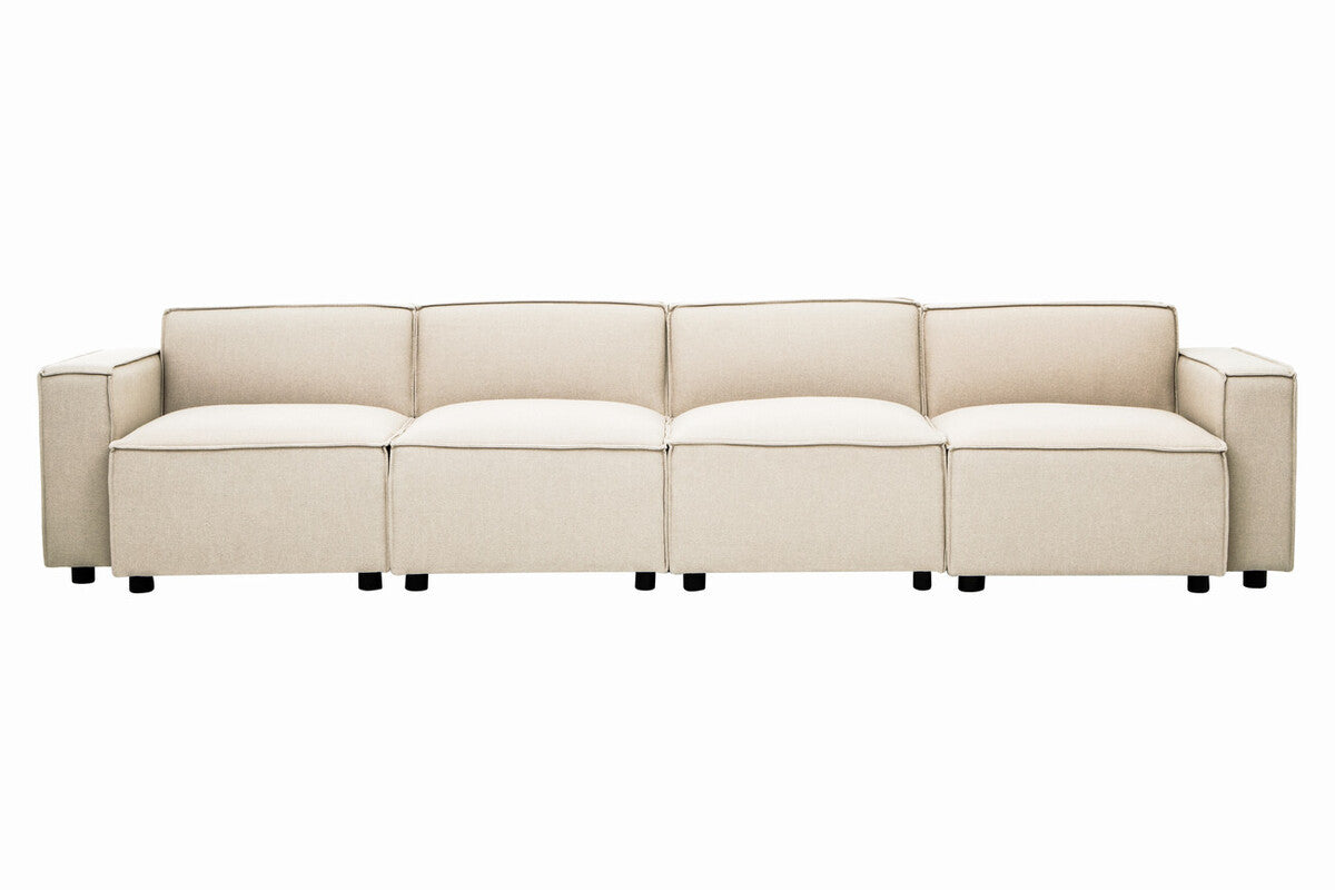 Orsina Toulouse Cream Fabric Armless Modular Sofa – Modern Lounge Seat