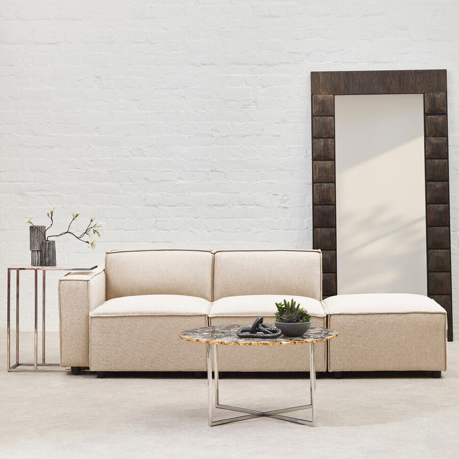 Orsina Toulouse Cream Fabric Armless Modular Sofa – Modern Lounge Seat