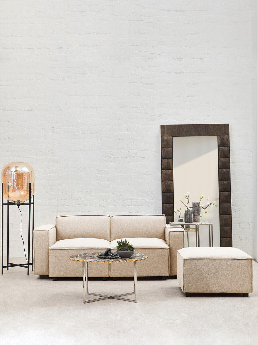 Orsina Toulouse Cream Fabric Armless Modular Sofa – Modern Lounge Seat