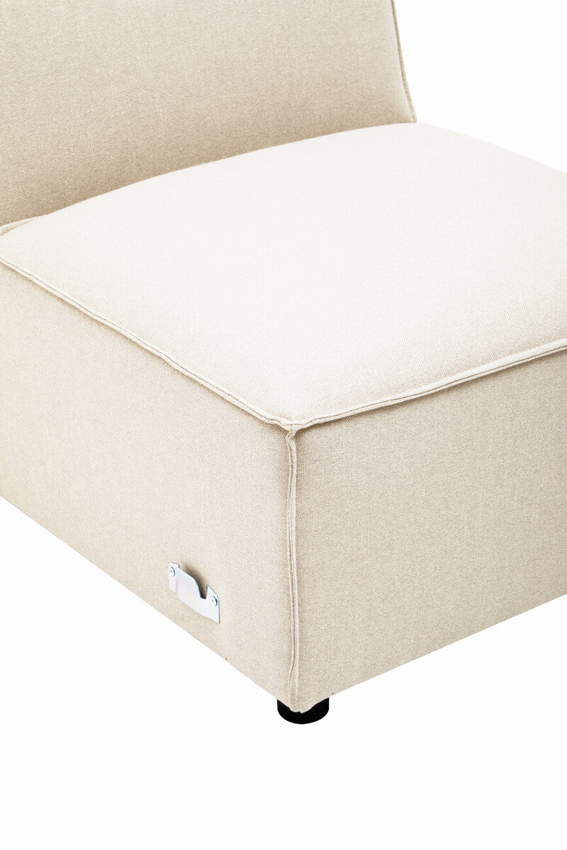 Orsina Toulouse Cream Fabric Armless Modular Sofa – Modern Lounge Seat