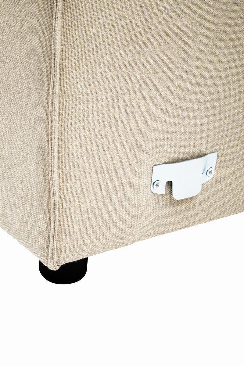 Orsina Toulouse Cream Fabric Armless Modular Sofa – Modern Lounge Seat