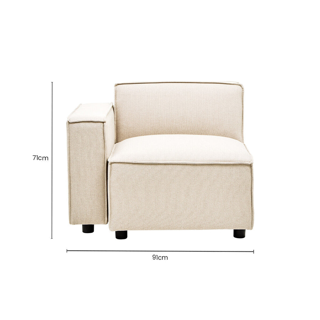 Orsina Toulouse Cream Fabric Left Arm Modular Sofa – Modern Sectional
