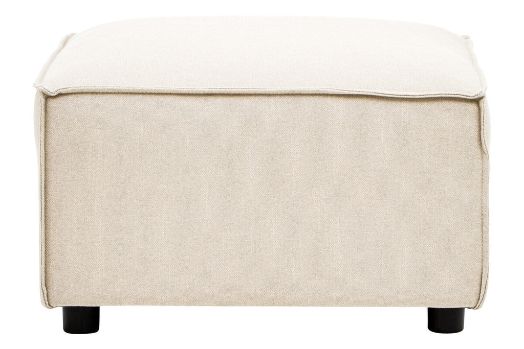Orsina Toulouse Cream Fabric Modular Ottoman | Square Upholstered Footstool