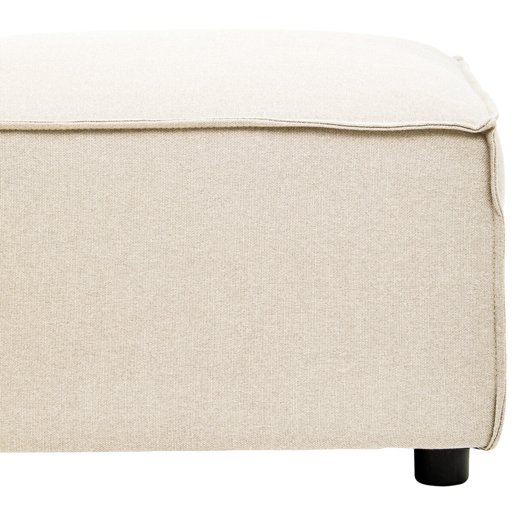 Orsina Toulouse Cream Fabric Modular Ottoman | Square Upholstered Footstool