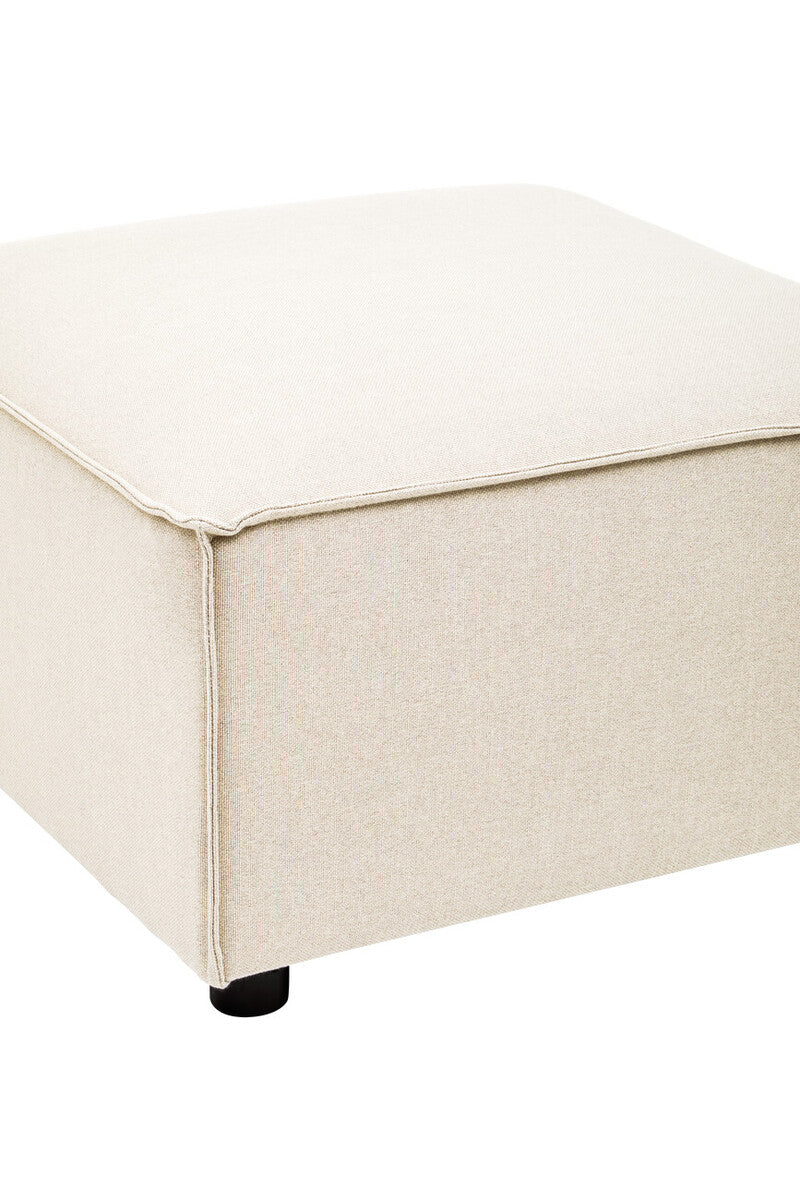 Orsina Toulouse Cream Fabric Modular Ottoman | Square Upholstered Footstool