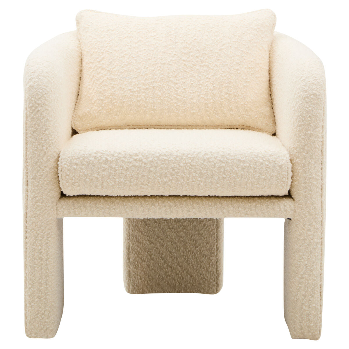 Orsina Ozzero Ivory Boucle Curved Armchair | Modern Accent Chair