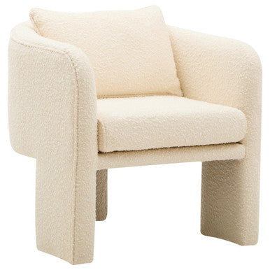 Orsina Ozzero Ivory Boucle Curved Armchair | Modern Accent Chair